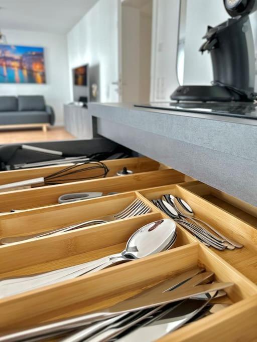 Amao-Pearl I Comfort Suite I 94Qm I Kingsize-Bett I Exklusiv Mit Balkon & Tiefgarage I Aufzug Offenburg Luaran gambar